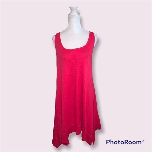 DKNY Jean Pink Knit Racerback Tank Swing Dress Size Medium - Picture 1 of 5